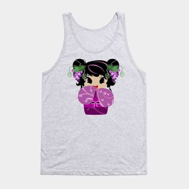 Purple Grapes Kokeshi Doll Tank Top by saradaboru